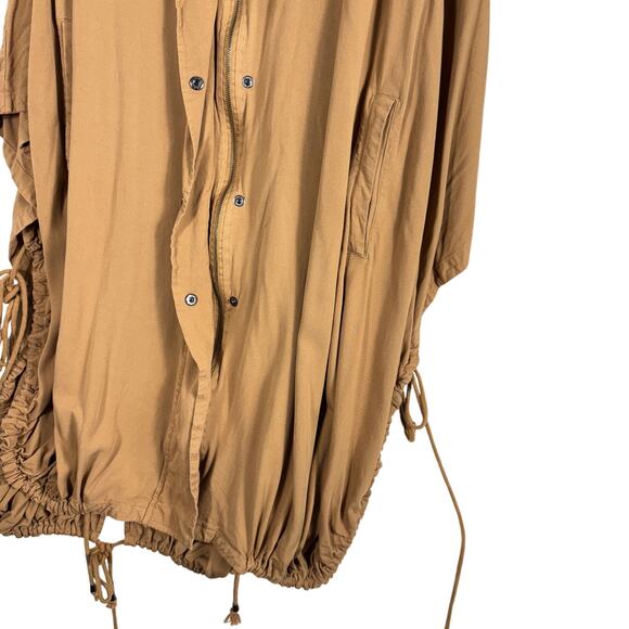 PILCRO Anthropologie ONE SIZE Viscose Utility Popover Jacket Coat Tan - Picture 8 of 11